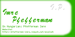 imre pfefferman business card